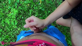 Preview 4 of Sleep In The Same Bed - Student girl Jerks off and Sucks Dick to Classmate in a Public Park  - POV - Nata Sweet