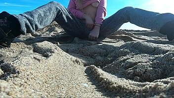 Preview 2 of Nina Public Sex - Wonderful public beach naked and touching ass and pussy
