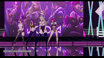 Preview 2 of Turkis Groping - [MMD] GirlsDay - Something Kpop Striptease Ahri Akali Kaisa Evelynn League of Legends KDA Cosplay Uncensored Hentai Cartoon 4K 60FPS