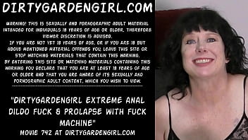Preview 1 of Granny Bbc Boston - Dirtygardengirl extreme anal dildo fuck &amp_ prolapse with fuck machine