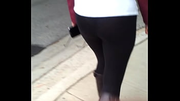 Preview 4 of Gay Hazing Him Gay - Big Brown Ass Slut in See-Through Leggings with Visible Panties