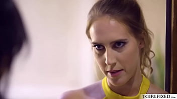 Preview 1 of Punish Romantic Fast Rough - Shemale Ariel Demure fucks Candence Lux