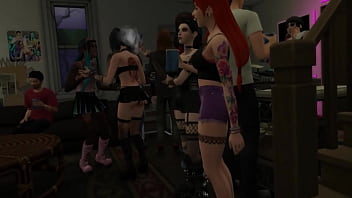 Preview 1 of Layana Rodes - POV Sex with Goth Chick at Party - Sims 4 Porn Video