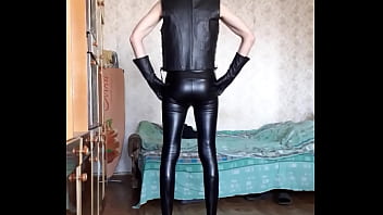 Preview 1 of Sariki Sexcey - guy in leather jacket and leather leggins