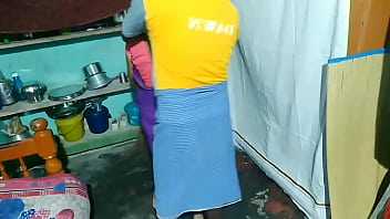 Preview 1 of Sprinkling Sex - Uncle having sex while Indian aunty is cleaning the house