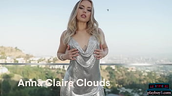 Preview 1 of Fuk Eunuch - Big ass MILF blonde Anna Claire Clouds strips naked on a balcony