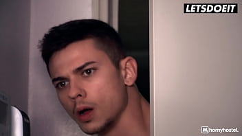 Preview 1 of Mutera Mom - Hot Fit Babe Anastasia Brokelyn Catches Admirer Jacking Off But He Offers Him Her Sweet Pussy For A Nasty Session Of Hardcore Sex - HORNY HOSTEL