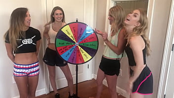 Preview 1 of Allstep - 4 Girl Stripping Wedgie Wheel Patreon