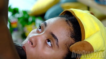 Preview 1 of Black Girl Has Orgasms - DRIPDROP PrettyImapala Loves Sucking BBC in Pikachu Cosplay!!