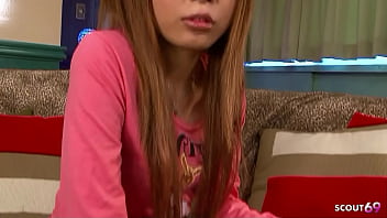 Preview 2 of O Pau N - Redhead Skinny Japanese Girl give intense POV Blowjob and cumplay after Cum in Mouth at Uncensored JAV in Japan