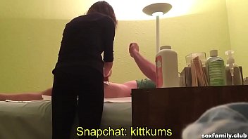 Preview 4 of Nadine Jansen Brests Big Boobs - Wax Salon Girl Strokes Hard Cock Of Customer On Hidden Cam