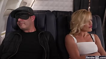 Preview 1 of Zarna - Busty ts stewardess Brittney Kade fucks