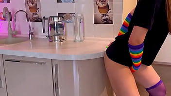 Preview 3 of School Girl Kinap - Sweet moans in the kitchen from hot S3xBerry
