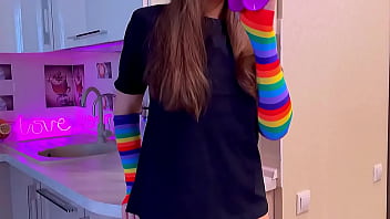 Preview 1 of School Girl Kinap - Sweet moans in the kitchen from hot S3xBerry