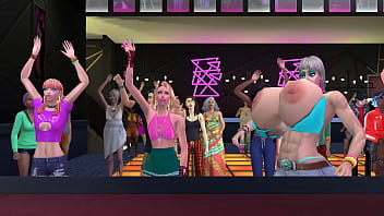 Preview 1 of Asian Porn Video - HOT HOOTERS 2 - The mature busty groupie over the pretty girls - Sims 4