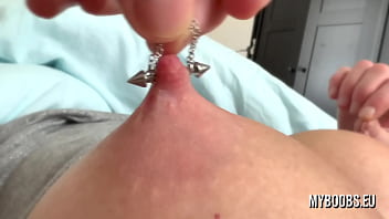 Preview 4 of Rich Red Haired Anal - Hard Playing with Pierced Nipples with MILF Big Tits