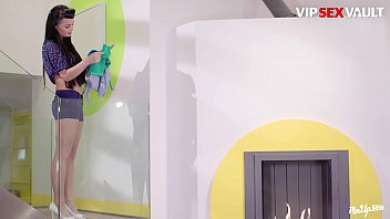 Preview 1 of A Virgin Pass Out - VIP SEX VAULT - #Erica Black #Thomas Hyka - Ukrainian Wife Tease And Fucks With Husband Near The Fireplace