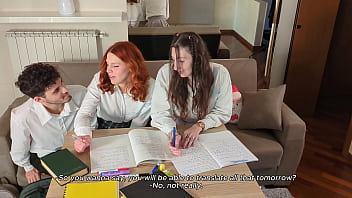 Preview 1 of Djeca - POV: I fuck my shy teen classmates after classes,  threesome FFM (ENGLISH subtitles)
