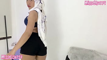 Preview 1 of Sister Hot Room Borther Fucking - ANAL PLUG HOT BODY MUSLIM NIQAB MOM,  BODY MASSAGE SLIPPERY