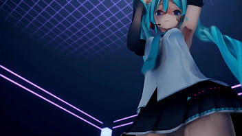 Preview 2 of Tatted Slut Ratlene - Hatsune Miku MMD Strip Dance