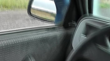 Preview 3 of Atis Xxx - Public squirt outdoors. Random passerby male saw sexy Milf Frina,  who again stopped car on roadway and masturbates wet pussy,  gets strong orgasm and squirting. Outside Public no panties