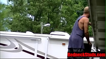 Preview 1 of Twin Sisters Finger - Filthy Straight worker stud jacks off for some cash- RedneckStuds.com