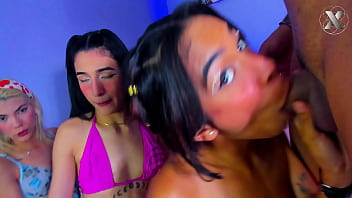 Preview 1 of Orgsam 3 - THROAT DESTRUCTION to 3 indomitable whores!