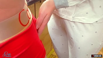 Preview 1 of Forced Bbw Video - PERFECT HANDJOB TO MY STEP BROTHER AND HE CUM IN PAJAMA