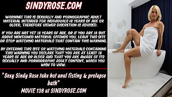 Preview 1 of Wwwxxzzbrezzzr Com - Sexy Sindy Rose take hot anal fisting &amp_ prolapse bath