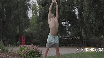 Preview 1 of Teh Kiky - step Sons Yoga Gets Super Wet!