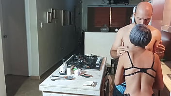 Preview 1 of Biood In Ass - My stepsister shows me her new sexy lingerie and I show her my thick cock,  how delicious she sucks it.