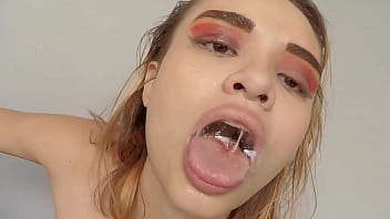 Preview 1 of Megan Takes Her First Bbc - Chubby Massive Tits Brunette Submissive Slut Gets Fed Cock And Cum While Her Face Is Fucked