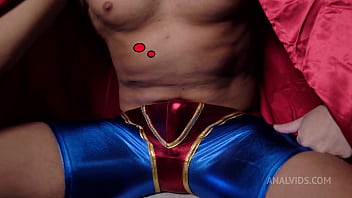 Preview 2 of Allie Are - Fuckerman rushes to the rescue to save Jessie Way from anal hunger and power her ass with superhero power NRX096