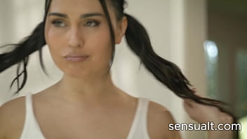 Preview 1 of Www Sexy Pal Videos Download Com - Black dude fuck her sexy TS step daughter and suck her good [Dillon Diaz,  Ember Fiera]