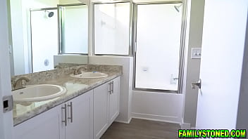 Preview 2 of Slime Asian Teen - Stepbrother licking his stepsisters sweet muffin at the bathroom