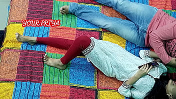 Preview 1 of Oversize Tit - desi girl Priya stepsis compilation with Hindi audio on Halloween