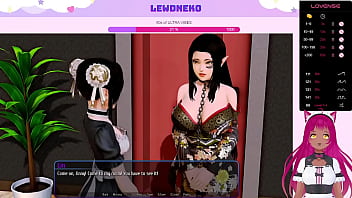 Preview 3 of Breast Physics - VTuber LewdNeko Plays Harem Hotel Part 15