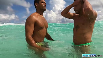 Preview 1 of Selfie Fitting Room - Two Latino studs Antuan Ruma and Damian Moreno getting to business and immediately start playing