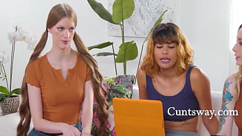 Preview 1 of Sunnyleon Mujra - Sorority thots collectively decide to become pornstars and start with a lesbian orgy