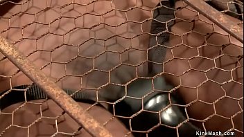 Preview 4 of Depeeka Xxx - Ebony slut in small cage gets vibrated