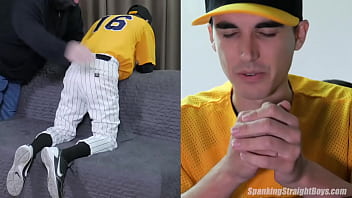 Preview 2 of Korea Im Yu Na - Straight Twink Spanked in a Baseball Uniform