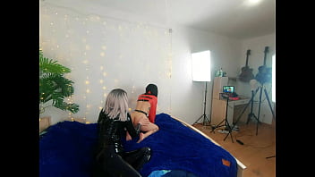 Preview 1 of Awek Melayu Tolak - latex and lesbian with straighjacket Arya Grander and model Keoki Star