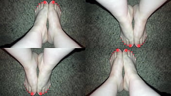 Preview 1 of Workers At Home - Mini Cumshot on hot sexy feet (Feet Cumshot) 4 Angles