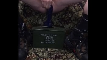Preview 1 of Eva Not - Gay dildo riding in work boots