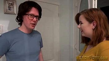 Preview 3 of Mature Blond Milf - Hot teen brits give head to nerd