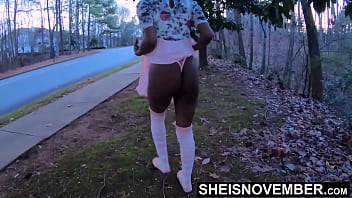 Preview 2 of Granny Screams Homemade - HD I Lied To My Wife To Fuck My Step Daughter In The Woods,  Innocent Cute Young Ebony Babe Sheisnovember Secret Affair With Her Older,  Dogging Hardcore Big Dick Doggystyle Sex In Public,  Wearing Short Dress And Pink Stockings By Msnovember