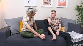 Preview 1 of Parfeket Body - Elio is getting harder and more aroused,  as Jason works the foreskin up and down over the engorged head