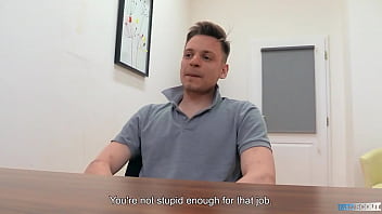 Preview 2 of Mom And Fdr - In The Interview He Drops His Clothes On The Floor And Surprises Him With His Huge Boner - BigStr
