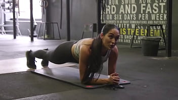 Preview 1 of Beeb Brunttr - Nikki Bella Workout In Black Tights 2