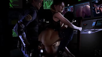 Preview 2 of Extreme Rape Tube Small - Claire Redfield and Ada Wong banged by Leon during Racoon City incident (Resident Evil parody by Niisath)